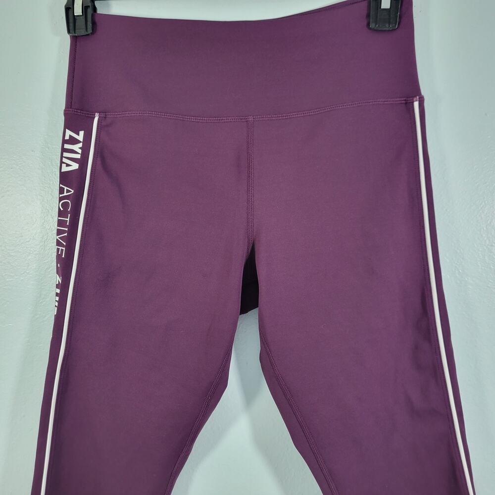 Zyia Active Purple With Logo on side Capri Leggings Size M(8-10) 51222-0534